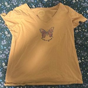Life is good butterfly v-neck
